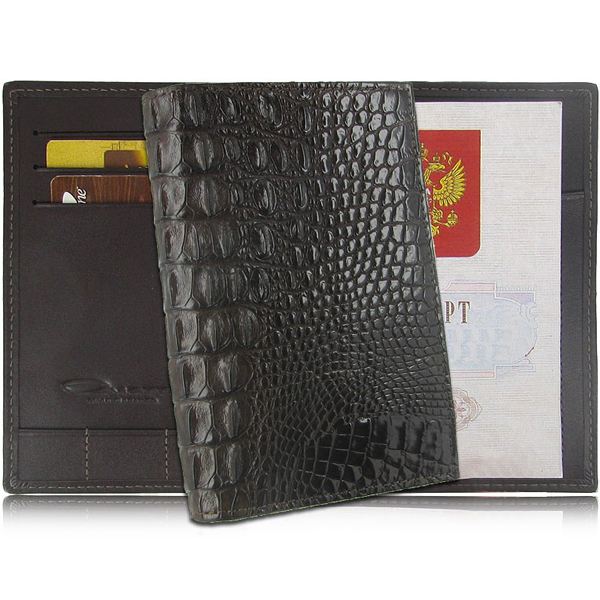 Обложка для паспорта Quarro из кожи крокодила AR-054