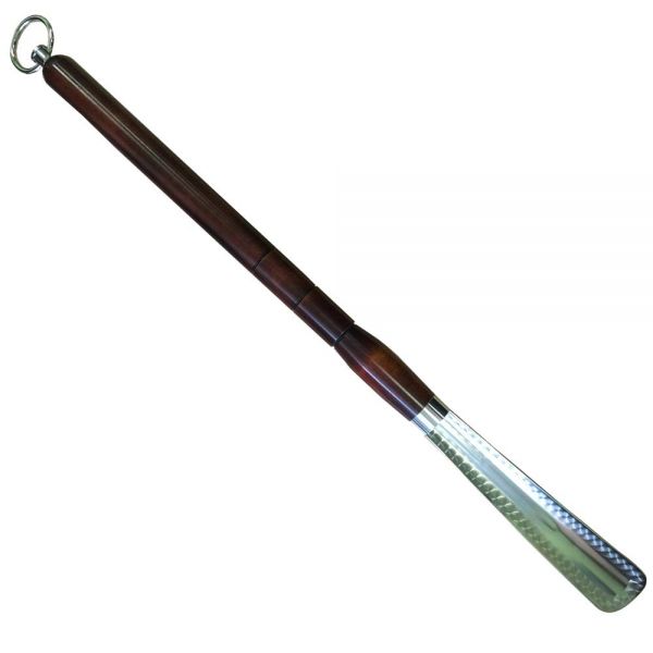 Металлический дизайнерский рожок с ручкой из дерева 75 см
