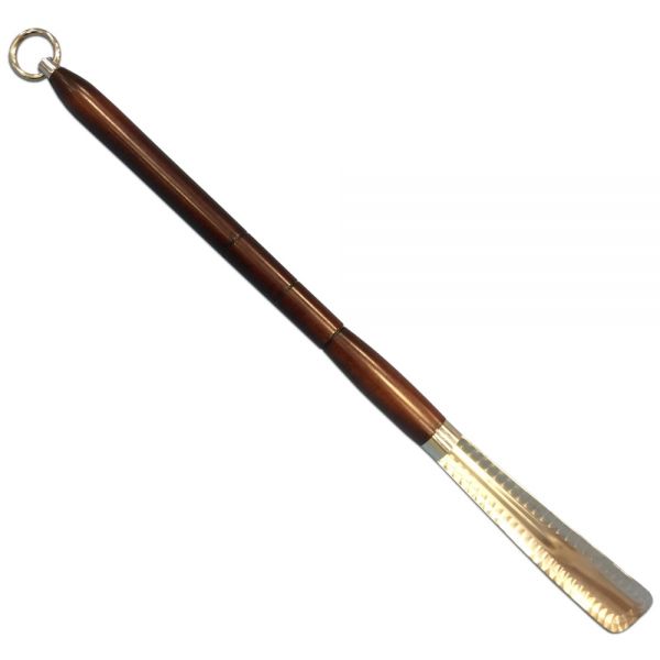 Металлический дизайнерский рожок с ручкой из дерева прямой 75 см без тубы