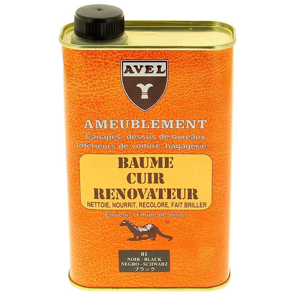 Baume cuir rénovateur liquide noir AVEL