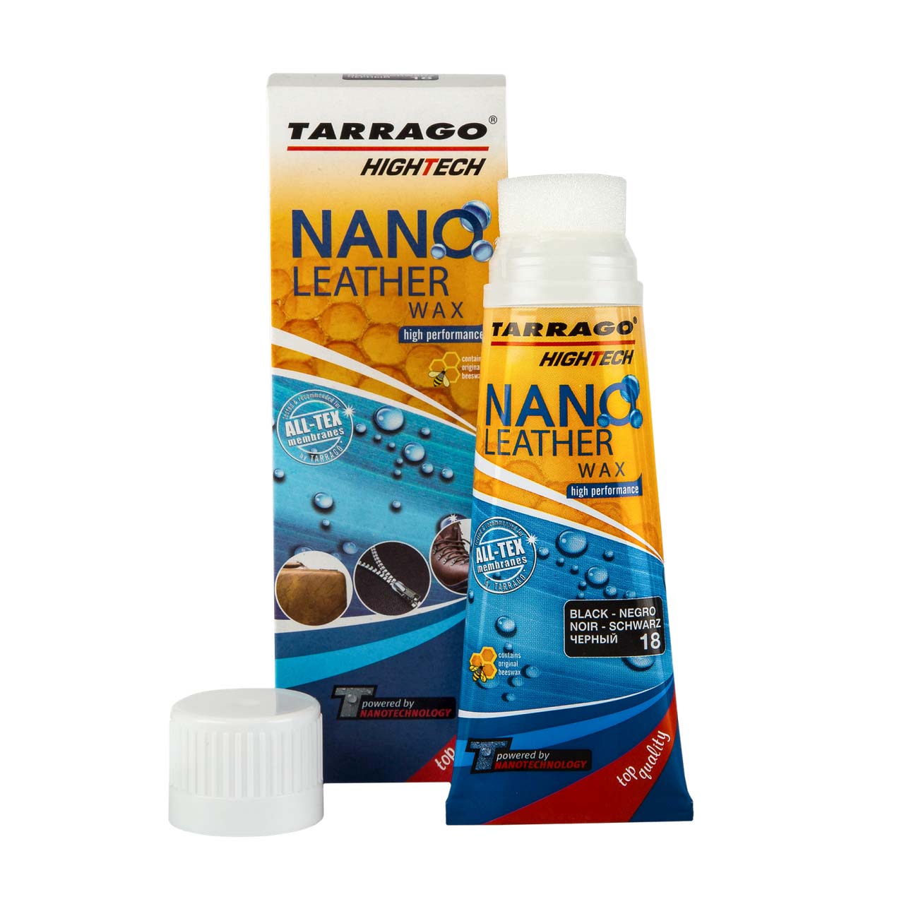 Инновационный крем-тюбик с губкой Nano Leather WAX (75 мл)