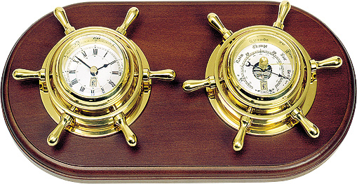 Настенные часы с барометром "Штурвал" Sea Power CK112