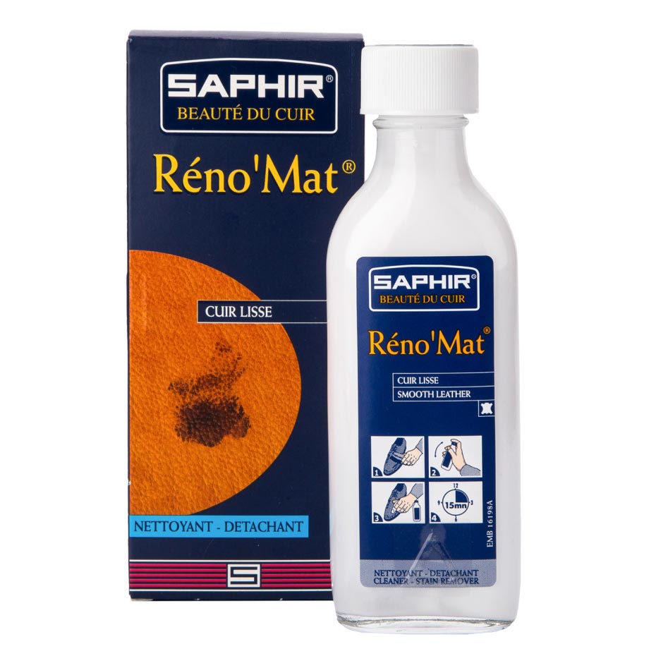 Очиститель для кожи Saphir Reno Mat, стеклянный флакон, 100 мл.